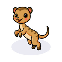 Cute little meerkat cartoon standing