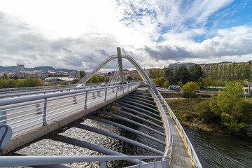 Obraz premium Futuristic Millennium Ourense Bridge, in Spain