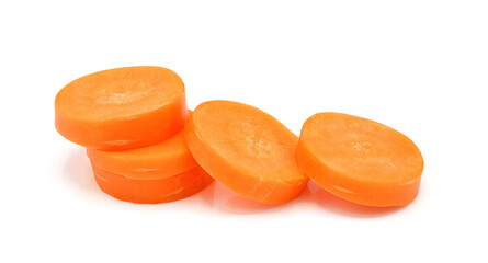 Fototapeta na wymiar Carrot slices isolated on white background.