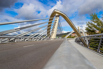 Futuristic Millennium Ourense Bridge, in Spain