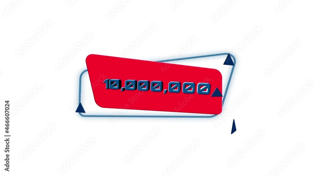 Aufkleber 3d animation ten million number on trendy flat geometric banner. 10000000 subscribers. flying and ro