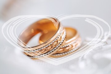 Wedding golden rings symbol love family.