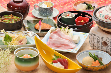 会席　和　料理 刺身　造り　調理　煮付　懐石　盛付　和食　日本　雅　和紙　新鮮　鮮魚　豚肉