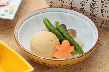 煮物　いんげん　一品料理　会席　和　調理　盛付　和食　日本　雅