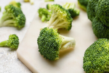 Healthy broccoli cabbage on light background