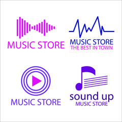 music shop logo emblem vintage