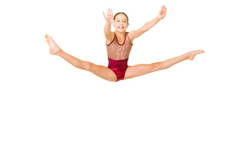 Cheerful girl enjoying her training