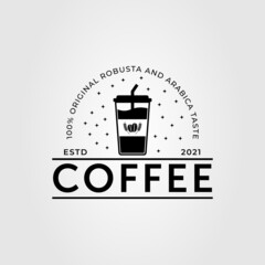 ice coffee drink and coffee milk logo vector illustration design