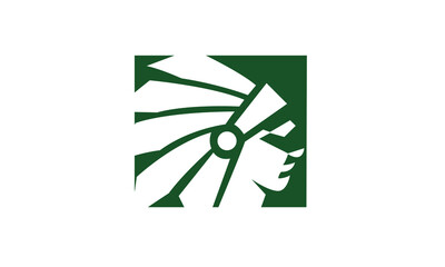 American Native Indian Chief Logo Vector