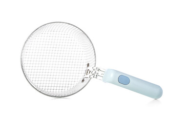 Basket for deep fryer on white background