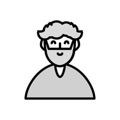 Man with beard isolated icon