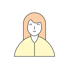 Adult woman smiling isolated icon
