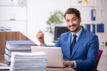 Young businessman employee working in the office