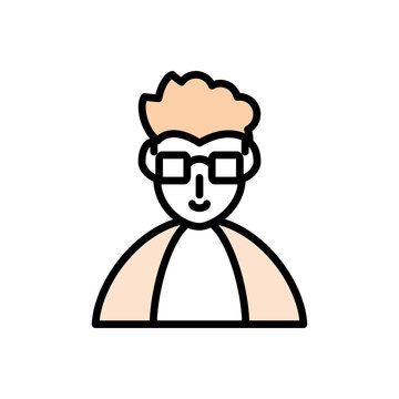 Young man wearing glasses isolated icon