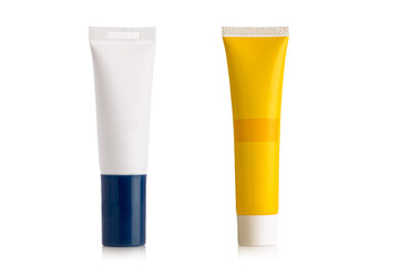 Tube of skin care cream isolated on white