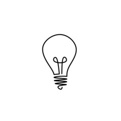 Continuous line drawing of light bulb, object one line, single line art, business symbols, vector illustration