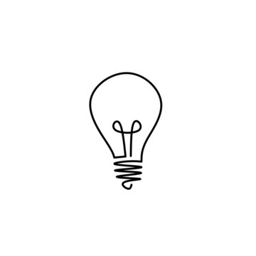 Continuous line drawing of light bulb, object one line, single line art, business symbols, vector illustration