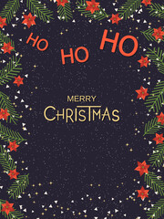 Christmas and New Year retro style invitation card, flyer, booklet vector design template