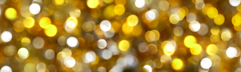 Golden Abstract Bokeh Background With Unfocused Golden Light