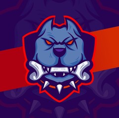 pitbull dog head mascot logo designs character for sport and pet logo