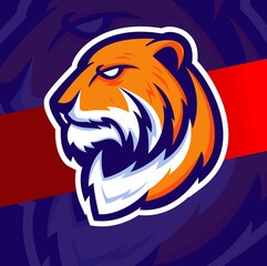 tiger head mascot logo esport design character for illustration, tattoo sport and gaming logo