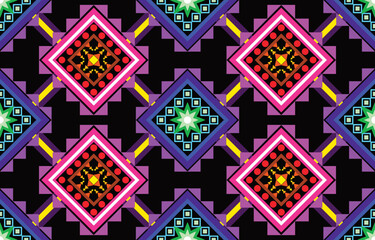 Ikat ethnic pattern design. Aztec fabric carpet mandala ornament boho chevron textile decoration wallpaper. Tribal turkey African Indian traditional embroidery oriental vector illustrations background
