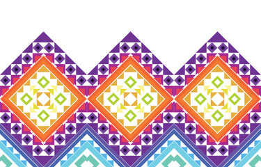 Ikat ethnic pattern design. Aztec fabric carpet mandala ornament boho chevron textile decoration wallpaper. Tribal turkey African Indian traditional embroidery oriental vector illustrations background