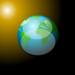 Fototapeta na wymiar earth globe on black