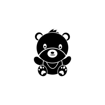 Forest animal bear silhouette vector image