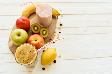fresh fruit smoothie kefir cocktails yogurt breakfast