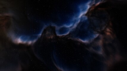Naklejka na ściany i meble Deep outer space with stars and nebula 3d illustration
