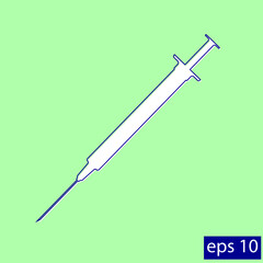 Fototapeta premium vaccine syringe with outline. injection icon. eps 10