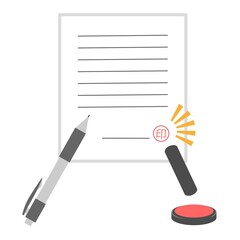 書類に印鑑を押す2