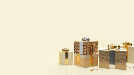 gold gift box for business and holiday concept 3d rendering