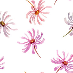 Obraz na płótnie Canvas seamless pattern of watercolor flowers