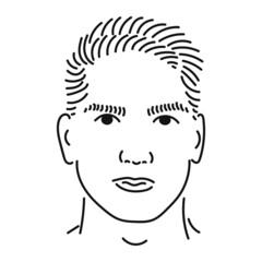 handsome and elegant young man black line art