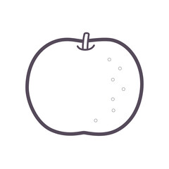 1個のナシの実の線画イラスト