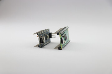 Microcontroller boards side view, Type of prototyping boards used to make creative electronics and robotic projects