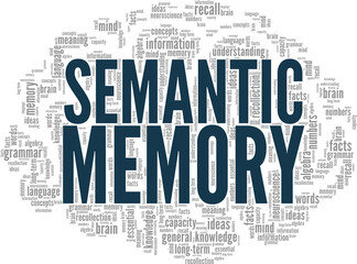 Semantic Memory vector illustration word cloud isolated on white background.