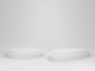 3D white minimal podium.