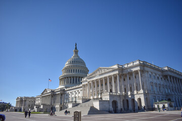 Washington, DC, USA - November 1, 2021: U.S. Capitol Building Viewed from the Northeast on a Bright, Clear Day