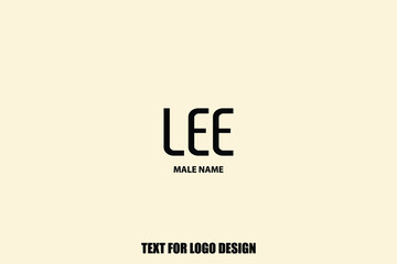 Bold Typography Text Sign of Baby Boy Name  Lee