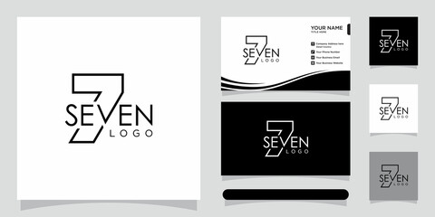 Number Seven Logo Design Template with business card design.