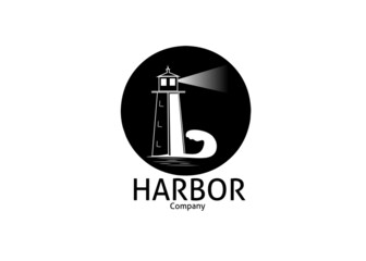 Lighthouse Searchlight Beacon Tower Island Beach Beach Simple Line Art logo design inspiration

