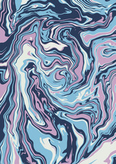 Fluid art texture. Abstract background with swirling paint effect. Liquid acrylic picture that flows and splashes. Mixed paints for interior poster. gray, blue, pink overflowing colors