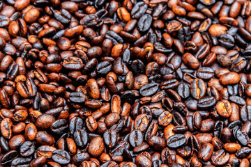 Background of the roasted coffee beans