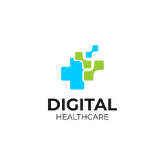 abstract digital medical technology logo