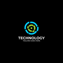 abstract circle technology logo