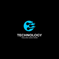 abstract circle technology logo