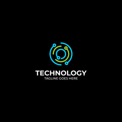 abstract circle circuit technology logo
